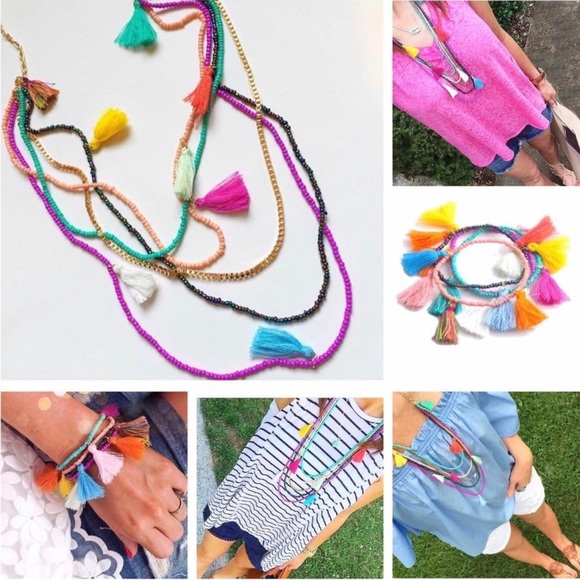 3/$25—Bright & Fun Tassel Neck./Bracelet Set!! NWT - Picture 2 of 7